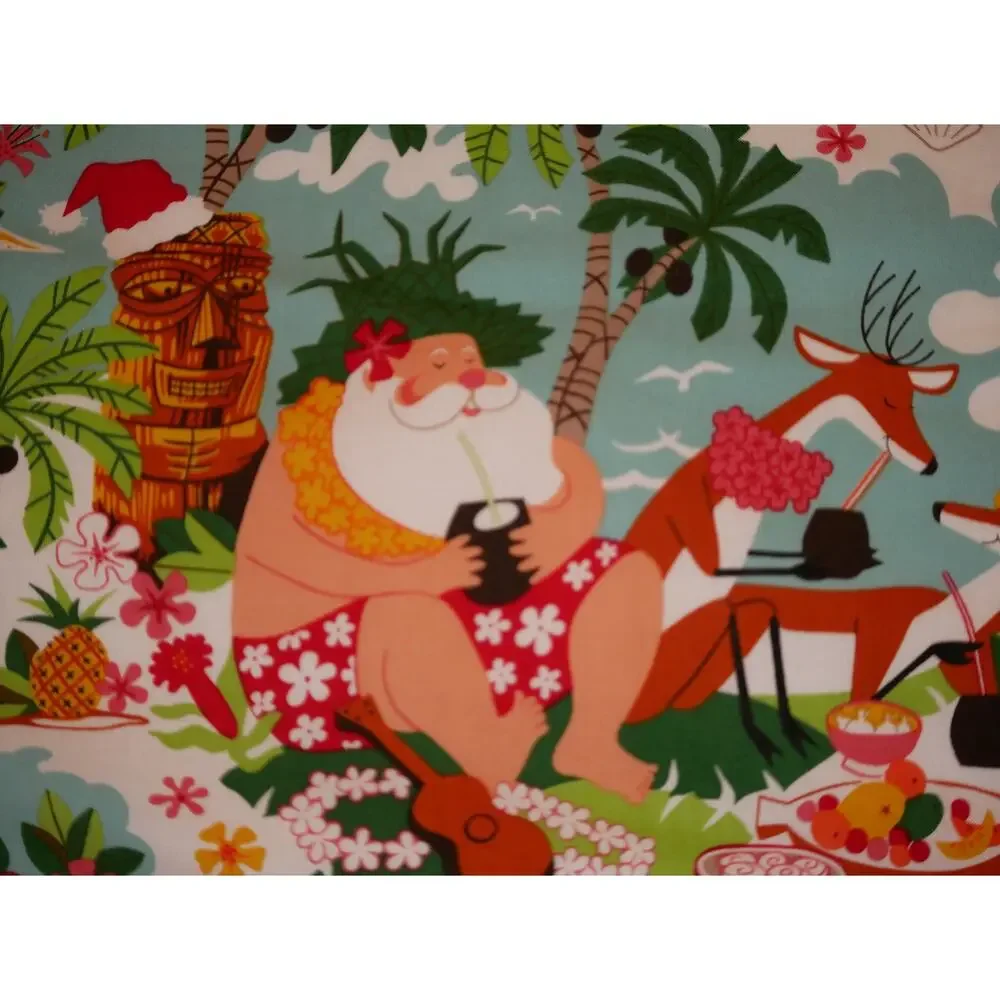 Surfin' With Santa Pillowcase Set, Designer Alexander Henry 100% Cotton Fabric